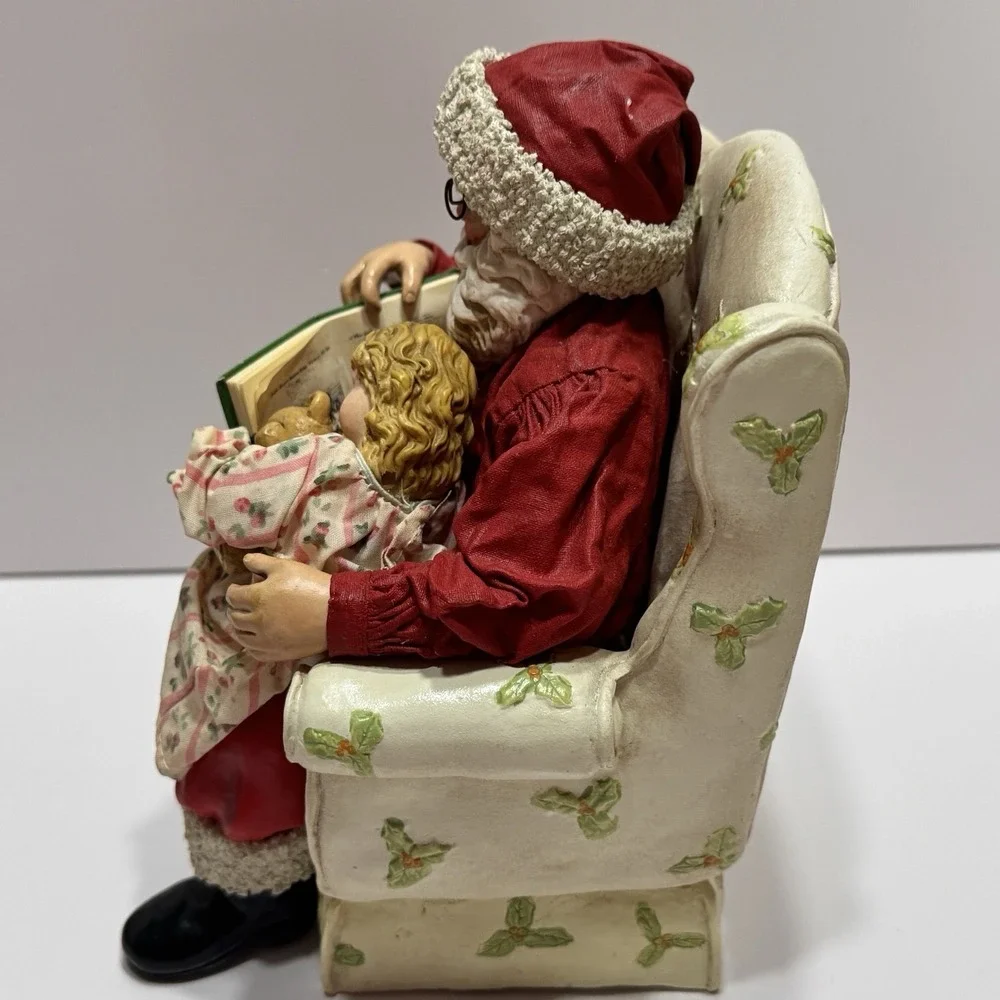 1996 Dept 56 Possible Dreams Clothique Santa Reading Christmas Stories To Girl